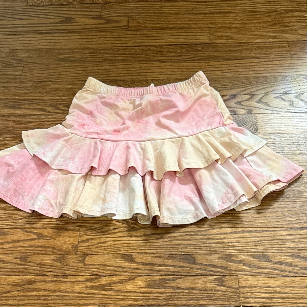 Area Code 407 Pink and Cream Ruffled Women's Skirt Size 6
